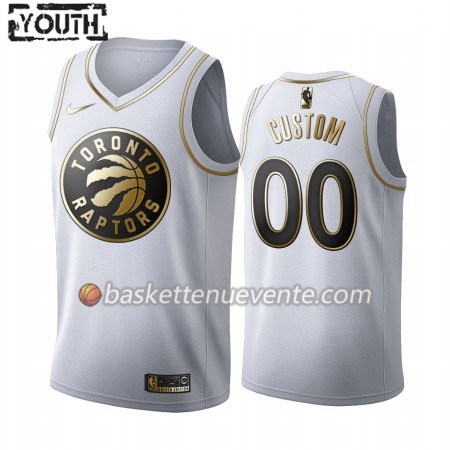 Maillot Basket Toronto Raptors Personnalisé 2019-20 Nike Blanc Golden Edition Swingman - Enfant